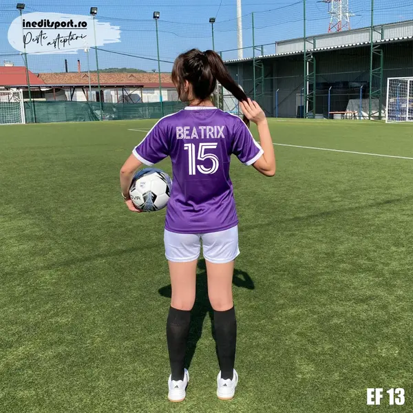 Echipament fotbal feminin personalizat EF13M M, Mov