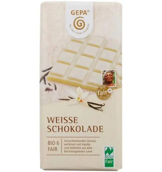 ECO/BIO Ciocolata alba cu vanilie, 100gr