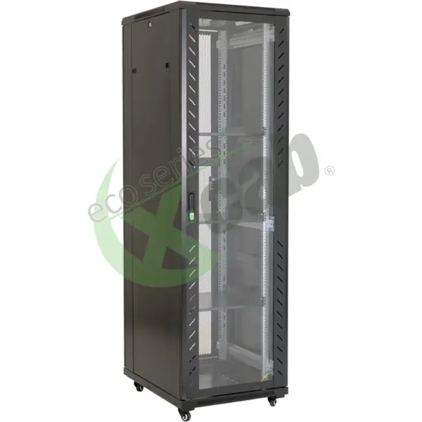 Eco Xcab Cabinet metalic Eco Xcab AS6637.9004 37U, Stand alone, 600 x 600, Glass door, Negru