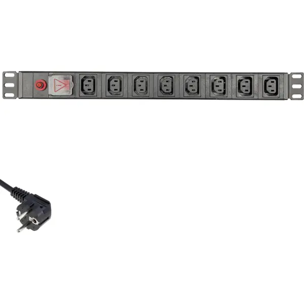 Eco Xcab Priza de rack Eco Xcab, 8 posturi C13, 1U, 19 inch, 16A