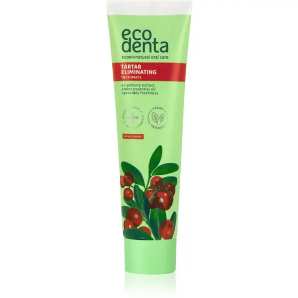 Ecodenta Green Tartar Eliminating pastă de dinți împotriva tartrului cu efect răcoritor cu flor aroma Cranberry 100 ml