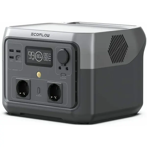 ECOFLOW Statie de incarcare portabila EcoFlow Power Station River 2 Max, 512 Wh, 1000W, iesire USB-A, DC, USB-C, Wi-Fi, Bluetooth, Gri