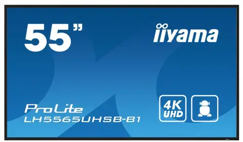Ecran Profesional IPS LED iiyama ProLite 54.6inch LH5565UHSB-B1, UHD (3840 x 2160), HDMI, DisplayPort, Boxe (Negru)