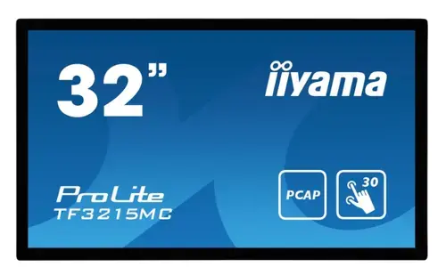 Ecran Profesional VA LED Iiyama 31.5inch TF3215MC-B2, Full HD (1920 x 1080), VGA, HDMI, DisplayPort, Touchscreen (Negru)