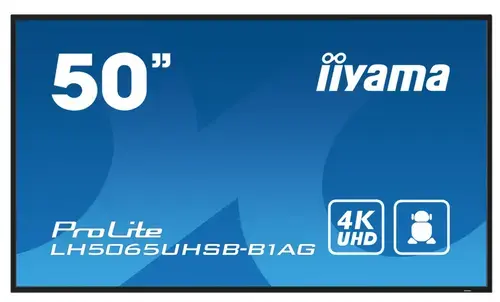 Ecran Profesional VA LED Iiyama 49.5inch LH5075UHS-B1AG, UHD (3840 x 2160), HDMI, DisplayPort, Boxe, WiFi (Negru)