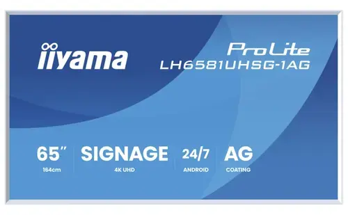 Ecran Profesional VA LED Iiyama 64.5inch LH6581UHSG-1AG, UHD (3840 x 2160), HDMI (Alb)