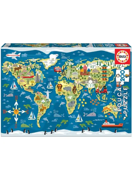 Educa 200 Pcs World Map (80-19292)