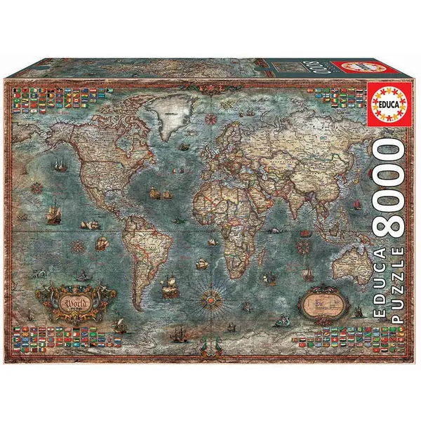 Educa Puzzle Educa, Historical World Map, 8000 piese