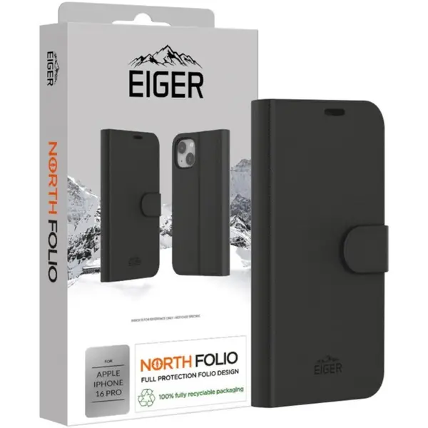 Eiger Husa North Folio Case iPhone 16 Pro Negru