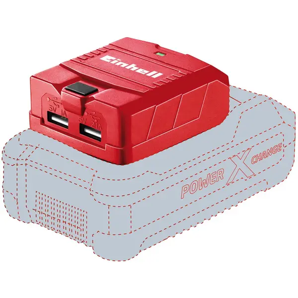 Einhell Adaptor USB Einhell Power-X-Change pentru acumulatori, TE-CP 18 Li USB-Solo, 18 V, iesire 5 V, 2.1 A, Rosu