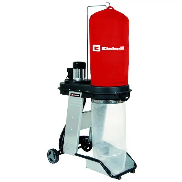 Einhell Aspirator pentru rumegus (exhaustor) Einhell TE-VE 550/1 A, 550 W, motor cu inductie, 1.6 kPa putere aspirare, 1150 mc/h volum aer, 65 l volum sac colector, 2.5 m furtun aspirare, priza automata pentru unelte