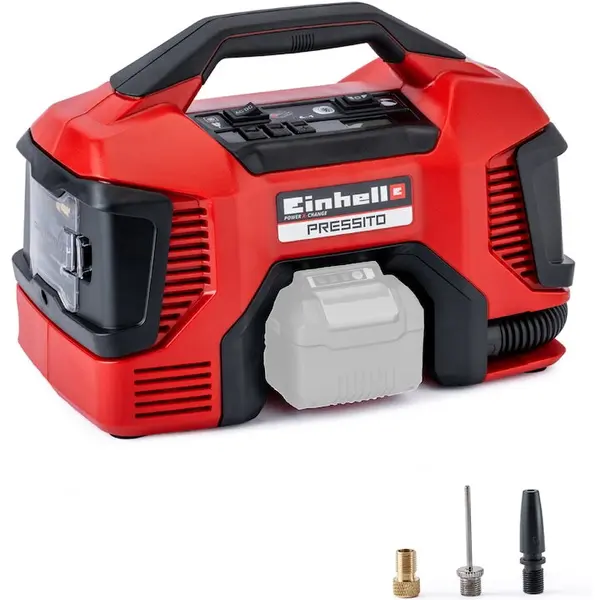 Einhell Compresor hibrid PXC Pressito Einhell TE-AC 18/11 LiAC - Solo, 11 bar, 21 L/min, furtun 71 cm, fara acumulator