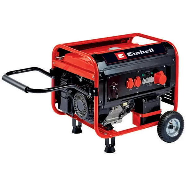 Einhell Generator curent electric Einhell TC-PG 55/E5, 3000 W la 230 V si 3600 W la 400 V, 13 A curent nominat la 230 V, 5.2 A curent nominat la 400 V, 2 prize 230 V, 1 priza la 400 V, 25 l rezervor combustibil, 11.7 h timp de lucru la incarcare 2/3, Ros