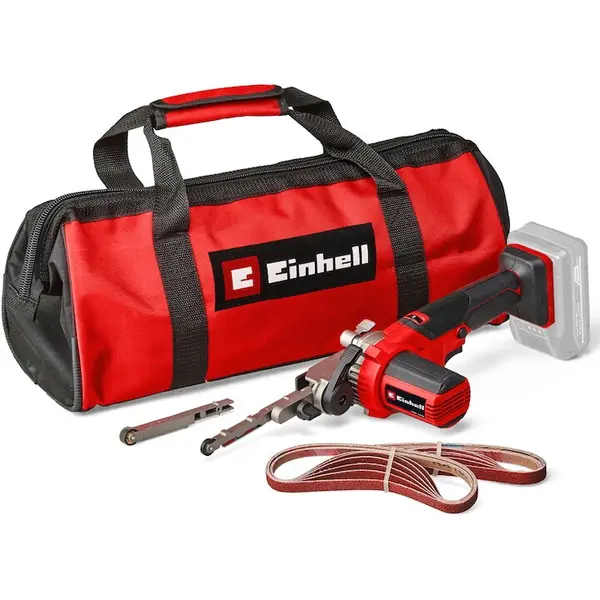 Einhell Masina de slefuit pe acumulator Einhell Expert TE-BF 18 Li-solo, 18 V, 250 - 1700 RPM, 40x457 mm dimensiune slefuire, geanta transport, 12 hartii de slefuit (P60, P80, P120), fara acumulator/incarcator