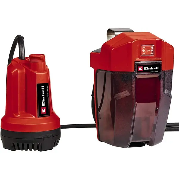 Einhell Pompa submersibila pe acumulator Einhell Expert GE-PP 18 RB Li Solo Power X Change 18 V, presiune de refulare max. 2 bar, 3.000 l/h debit amxim, fara acumulator/incarcator, Rosu-Negru