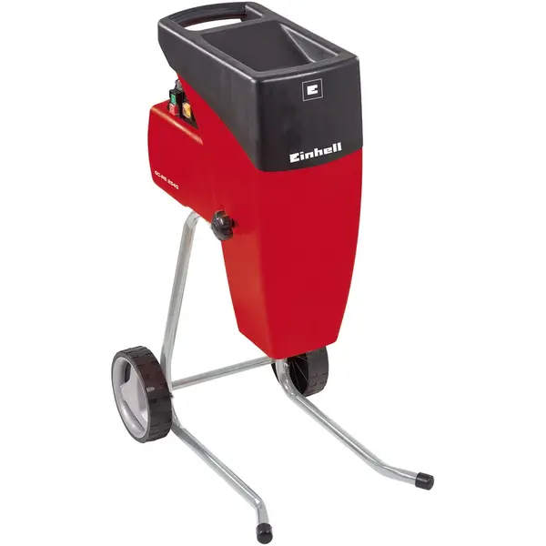 Einhell Tocator crengi si resturi vegetale electric Einhell GC-RS 2540, 2500 W, 230 V, 40 mm diametru taiere + 1 sac colector,roti transport, Negru-Rosu