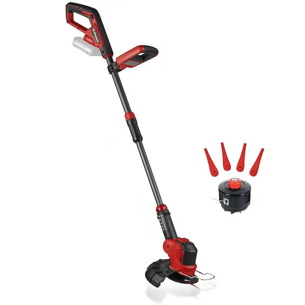 Einhell Trimmer de tuns gazon/iarba pe acumulator Einhell GE-CT 18/25-1 Li-Solo Power X-Change, 18 V, latime de taiere 25 cm, cap motor rotativ si inclinabil, include 20 lame plastic, 1 bobina cu fir, fara incarcator si acumulator in setul de livrare