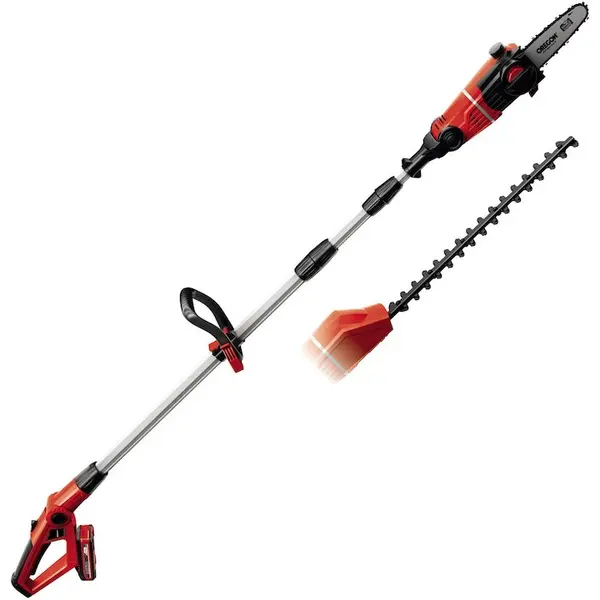 Einhell Unealta electrica pe acumulator multifunctionala 2 in 1 pentru gradina Einhell Power-X-Change GE-HC 18 Li T Kit, 18 V, fierastrau pentru crengi, foarfeca pentru gard viu, brat telescopic, contine: incarcator + acumulator 18 V 3.0 Ah