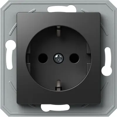 Ekonomik Priza SCHUKO 1P 16A ST IP20 Negru, TEM Modul TEM-VE10NBXO-B