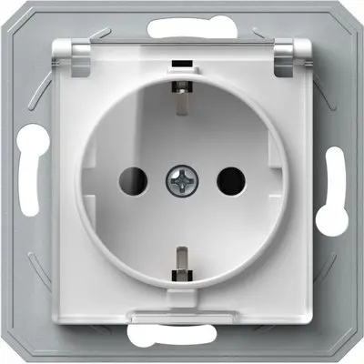 Ekonomik Priza SCHUKO cu cap. 1P 16A ST IP20 Alb, TEM Modul TEM-VE11PTXO-U