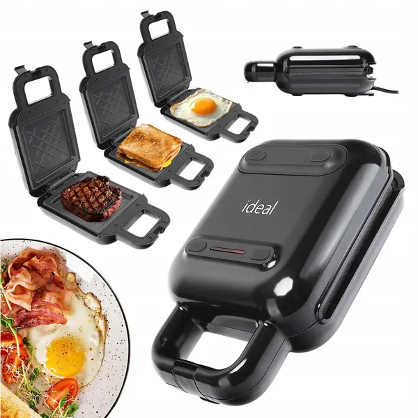 Eldom Mini tSandwich-maker Eldom Ideal IK2500, 1200W, compact, Teflon, Negru