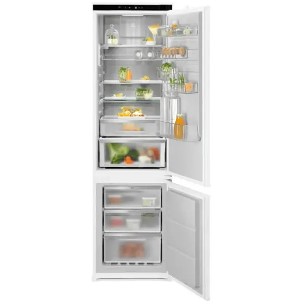 Electrolux Combina frigorifica incorporabila Electrolux ENC8MC19S, Capacitate 269 l, Frost Free - No Frost, Multiflow, Usa reversibila, Control electonic, Clasa C, H 189 cm