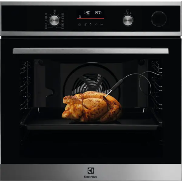 Electrolux Cuptor cu abur incorporabil Electrolux EOC6H76X SteamCrisp, termometru, 72 L, afisaj LED, Negru