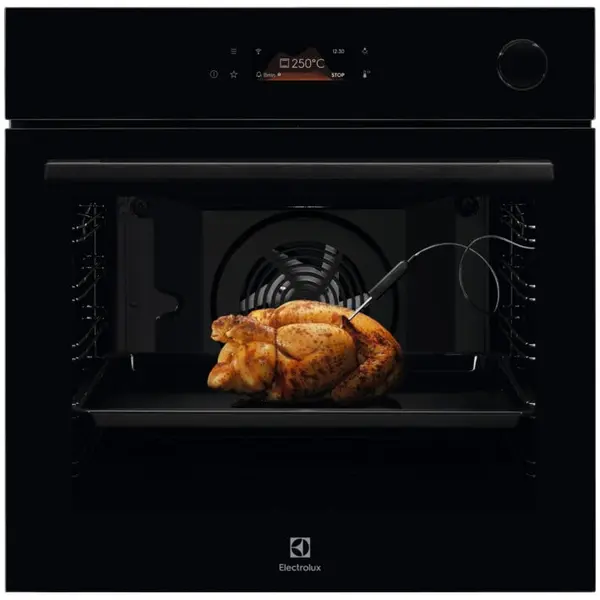 Electrolux Cuptor incorporabil Electrolux EOC8P39WZ, Electric, 72 l, Autocuratare pirolitica, SteamCrisp, Grill, Timer electronic, Conectivitate WiFi, Clasa A+, Negru