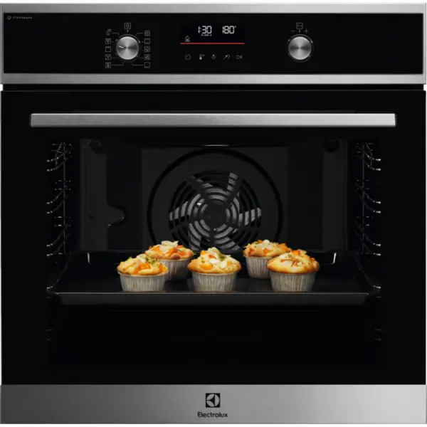 Electrolux Cuptor incorporabil Electrolux EOD6P77X, Electric, 72 l, Autocuratare pirolitica, Grill, Timer cu display electronic, SteamBake, Clasa A+, Inox/Negru