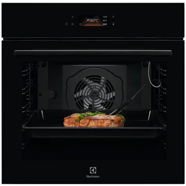 Electrolux Cuptor incorporabil Electrolux LOE8H39Z, 72 l, 171 de programe predefinite, Afisaj digital, Control touch, Usa cu 3 straturi de geam, Grill, Senzor gatire, Ghidaj telescopic pe 1 nivel, Convectie, Clasa eficienta energetica A+, Sticla neagra