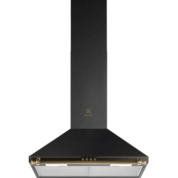 Electrolux Hota incorporabila decorativa Electrolux EFC226R, Putere de absorbtie 420 mc/h, 1 motor, Filtre aluminiu lavabil, 60 cm, Negru rustic