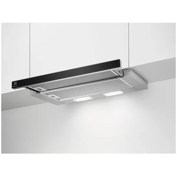 Electrolux Hota telescopica incorporabila Electrolux LFP326AB, Putere de absorbtie 410 mc/h, 1 motor, 60 cm, Negru