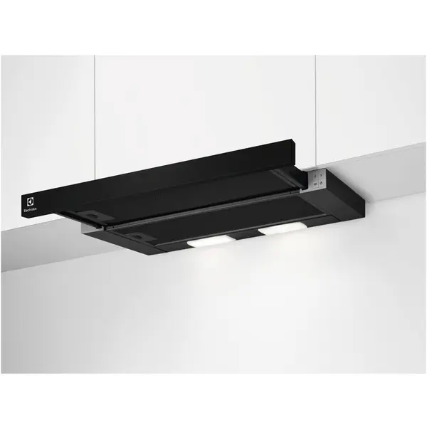 Electrolux Hota telescopica incorporabila Electrolux LFP336K, Putere de absorbtie 410 mc/h, 3 viteze, 60 cm, Negru