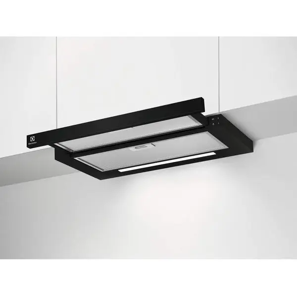 Electrolux Hota telescopica incorporabila Electrolux LFP616K, Putere de absorbtie 600 mc/h, 1 motor, 60 cm, Negru