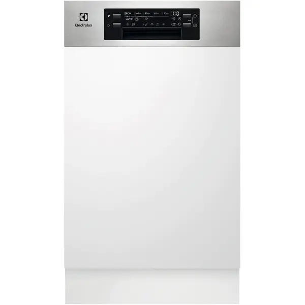 Electrolux Masina de spalat vase semi-incorporabila Electrolux EEM43300IX, 10 seturi, 8 programe, Clasa D, Motor Inverter, AirDry, SatelliteClean, MaxiFlex, QuickLift, 45 cm