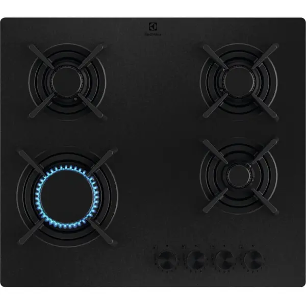 Electrolux Plita incorpolabila Electrolux KGG643723L, gaz, 4 arzatoare , 60 cm, Negru mat