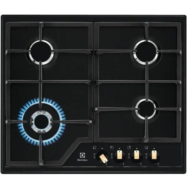 Electrolux Plita incorporabila Electrolux EGS6436RK, 60 cm, 4 arzatoare gaz, Negru mat