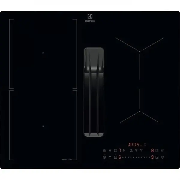 Electrolux Plita inductie cu hota integrata Electrolux ECC63410CB Seria 600, 4 zone de gatit, 60 cm, Booster, Functie punte, 630 mc/h, Negru
