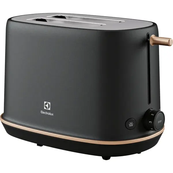 Electrolux Prajitor de paine Electrolux E7T1-6BP, 980W, inox, 2 felii, 7 setari temperatura, Metal Perlat Negru