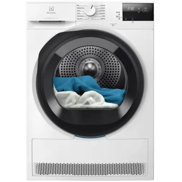 Electrolux Uscator de rufe Electrolux EW6D295GE, Pompa de caldura, 9 kg, Clasa C, Sistem uscare GentleCare + Sensicare, Usa reversibila, Alb