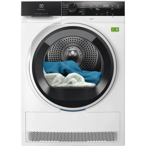Electrolux Uscator de rufe ELECTROLUX EW7D494RCE PerfectCare700 Ecoline, pompa de caldura, 9 kg, Clasa B, Wi-Fi, motor Inverter, DelicateCare + Sensicare, Iluminare interioara, MixCARE, Refresh, EasyIron, 66 cm, alb