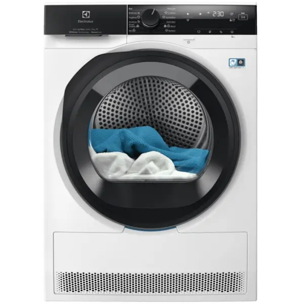 Electrolux Uscator de rufe Electrolux EW8D495MC, Pompa de caldura, 8 kg, Clasa C, Sistem uscare SteamCare+Sensicare+senzori 3DSense, Motor Inverter, Iluminare tambur, Usa reversibila, Alb