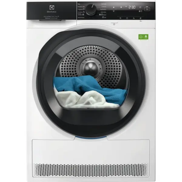Electrolux Uscator de rufe ELECTROLUX EW8D495RCE PerfectCare800 Ecoline, pompa de caldura, 9 kg, Clasa B , Wi-Fi, motor Inverter, UltraCare + DelicateCare +senzori 3DSense, Iluminare interioara, MixCARE, Reversibil +, Silent, Adancime totala 66 cm, alb
