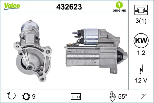 Electromotor (12V, 1,2kW) potrivit CITROEN AX, BERLINGO, BERLINGO MULTISPACE, BERLINGO MINIVAN, BX, C15, C15 MINIVAN, C2, C2 ENTERPRISE, C3 I, C3 II, C3 PLURIEL, C4, C4 I, C-ELYSEE 1.0-2.0D 10.82-