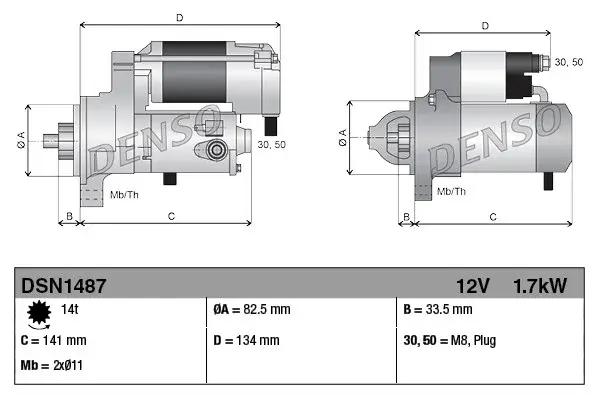 Electromotor (12V, 1,7kW) SUBARU FORESTER, IMPREZA, XV 1.6 2.0 dupa 2012