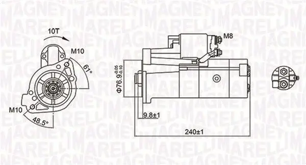 Electromotor (12V, 2,2kW) MITSUBISHI CANTER (FE5, FE6) 6.GENERATION, L 200 TRITON, PAJERO II, PAJERO III, PAJERO IV 2.5D-3.5 dupa 1990