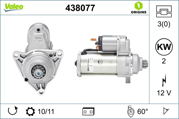 Electromotor (12V, 2kW) potrivit VW CALIFORNIA T4 CAMPER, TRANSPORTER T4 1.9D-2.8 07.90-06.03