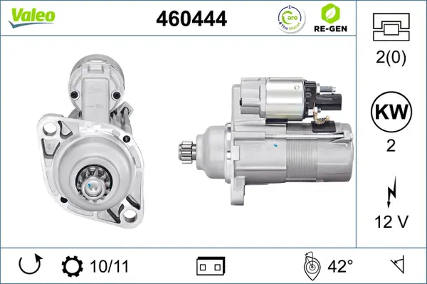 Electromotor (12V, 2kW, reconditionat) potrivit AUDI A1, A3, Q3, TT; SEAT ALTEA, ALTEA XL, CORDOBA, IBIZA III, IBIZA IV, IBIZA IV SC, LEON, TOLEDO III; SKODA FABIA I 1.2-3.6 02.02-09.20