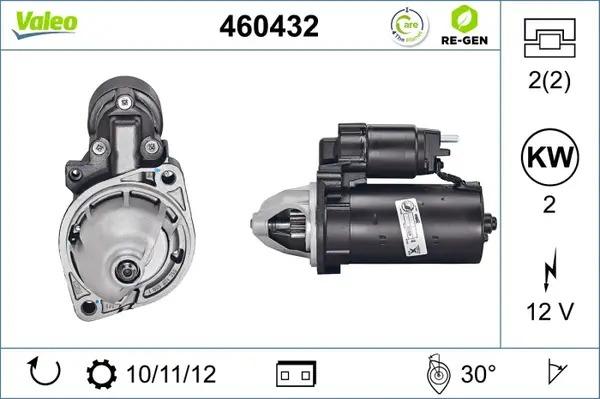 Electromotor (12V, 2kW, reconditionat) potrivit MERCEDES 124 (A124), 124 (W124), C (CL203), C T-MODEL (S202), C T-MODEL (S203), C T-MODEL (S204), C (W202), C (W203), CLC (CL203) 2.0D-3.7 09.85-