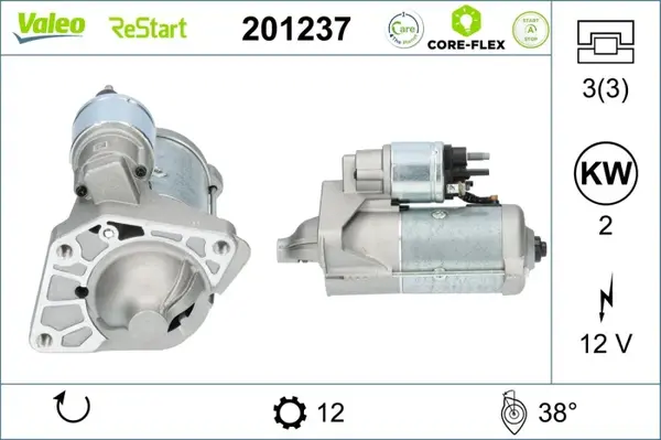 Electromotor (12V, 2kW, reconditionat) potrivit MERCEDES MARCO POLO CAMPER (W447), VITO MIXTO (DOUBLE CABIN), VITO TOURER (W447), VITO (W447); NISSAN QASHQAI +2, QASHQAI I 1.6D 1.7D 04.11-